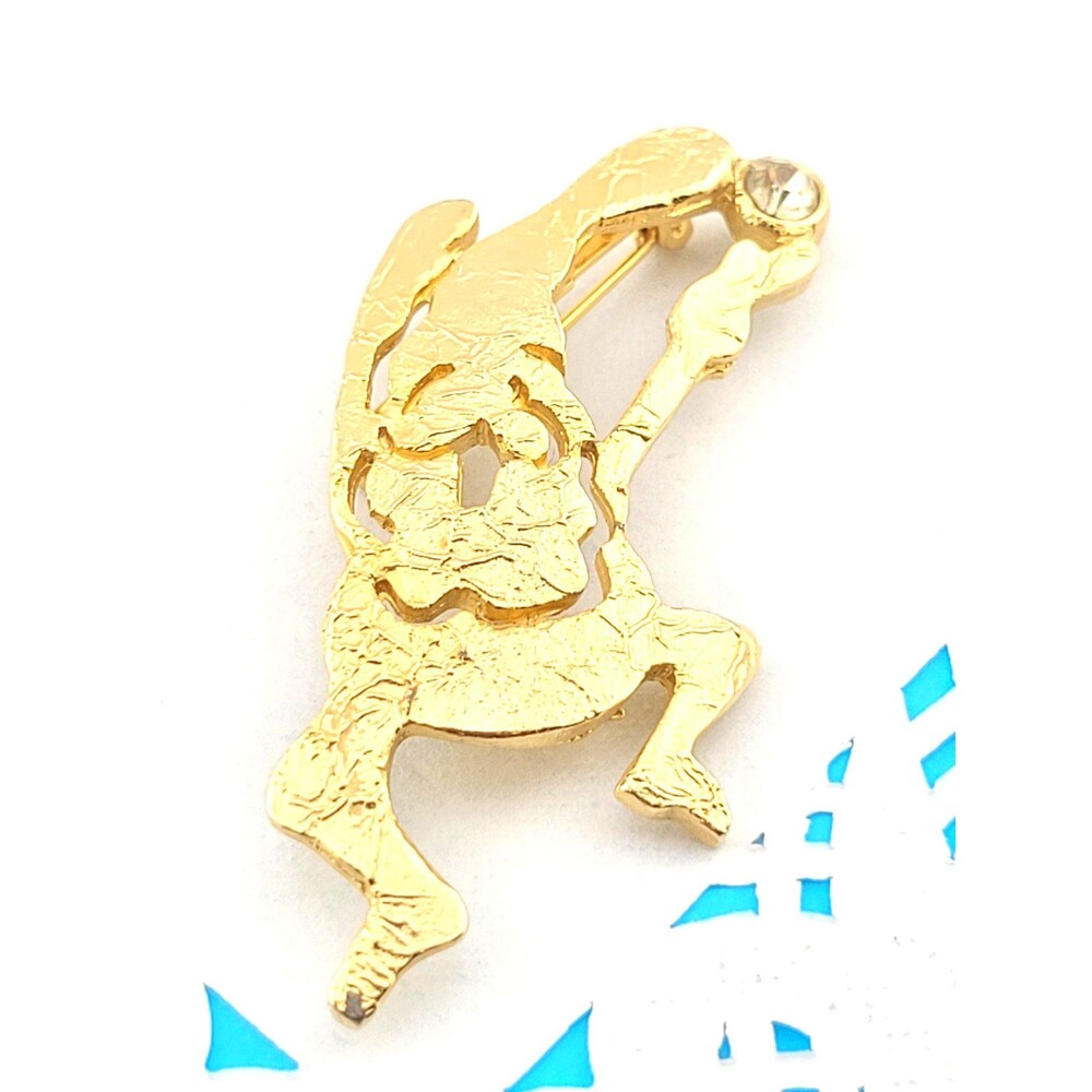 Vintage Signed Ultra Craft Gold Plated Modernist Candy Corn Halloween Brooch Pin